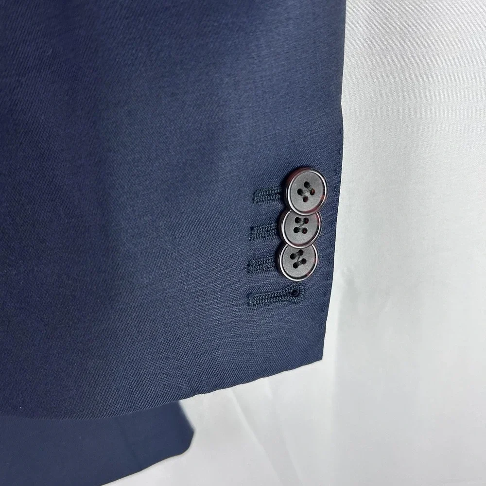 Suitsupply Napoli‎ Blazer Mens 40L Blue Wool Slim Fit Zignone Super 110s Jacket